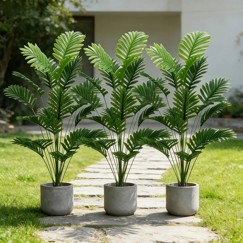 1PC 65-128CM Large Artificial Palm Tree Tropical Green Leaves Fake Plants Plastic Monstera Faux Tree Branch for Home Decor 2026
