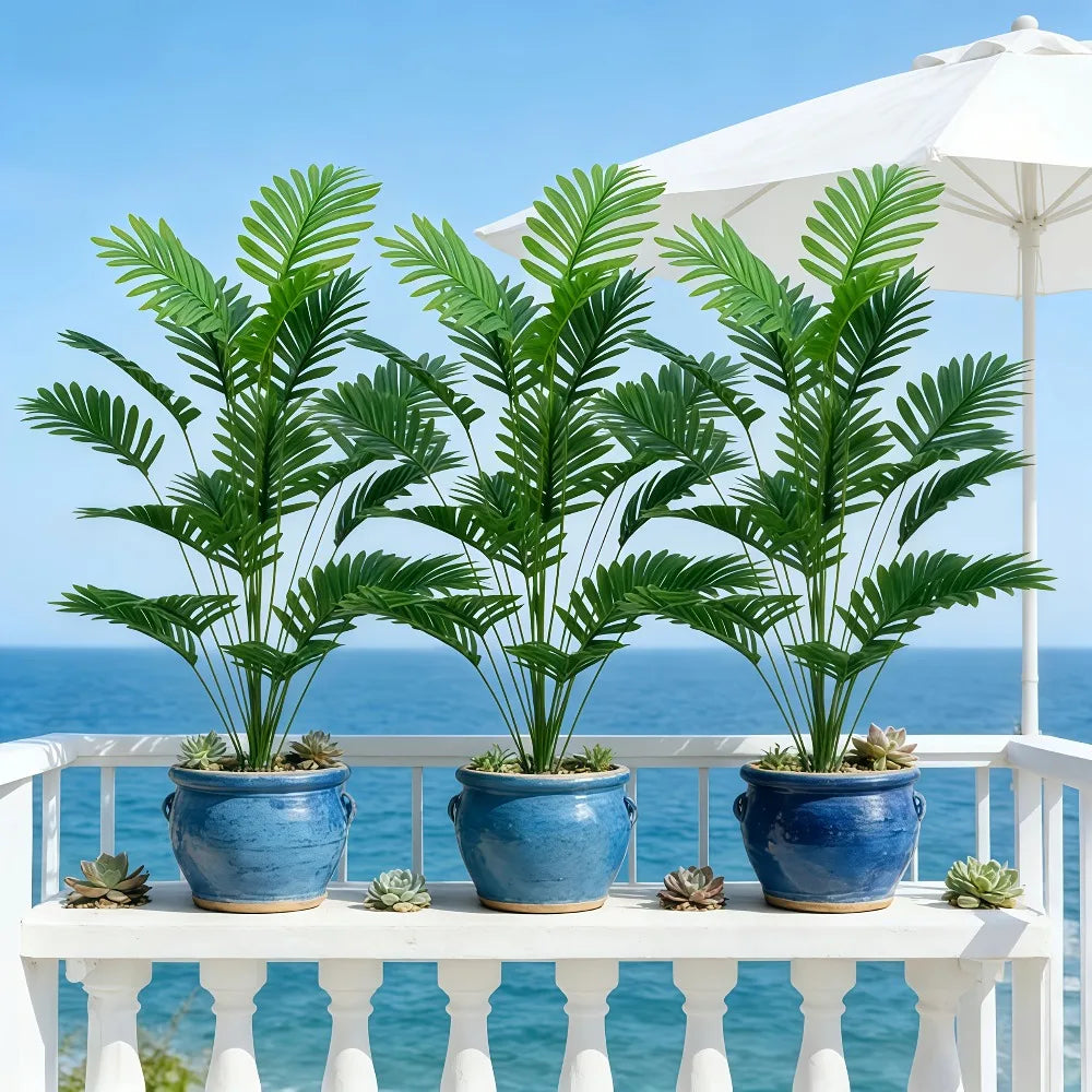 1PC 65-128CM Large Artificial Palm Tree Tropical Green Leaves Fake Plants Plastic Monstera Faux Tree Branch for Home Decor 2026