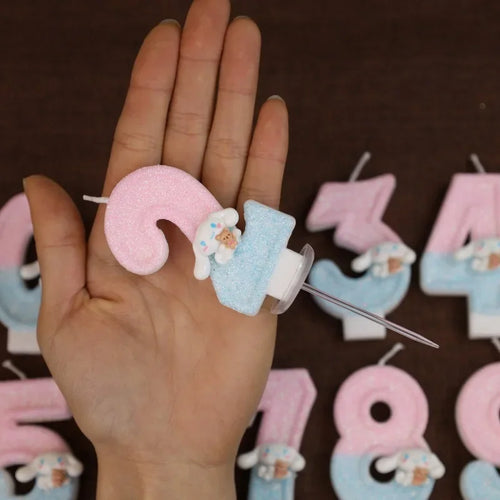 0-9 Sanrio Birthday Number Candles Cute Number Candle Cinnamoroll Pink Blue Candles Top of Cake Baby Birthday Party Supplies Toy